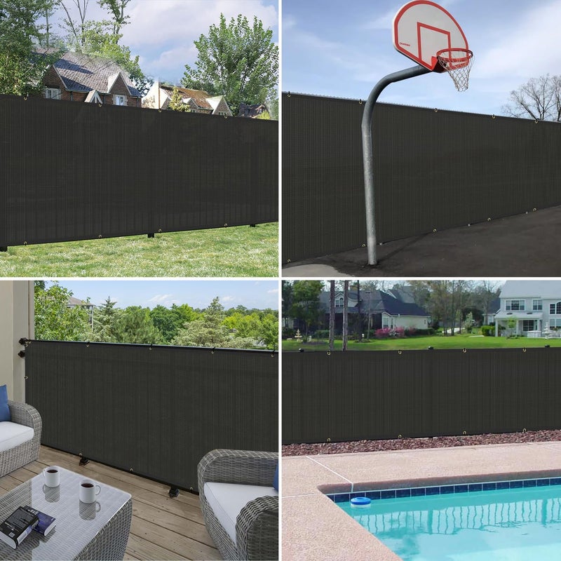 Windscreen4less 4' x 25' Privacy Fence Screen Heavy Duty Windscreen Fencing Cover Windblock Mesh Fabric Shade Cloth with Brass Grommtes for Garden Yard Pool Deck Carport Construction, Black - Image 3